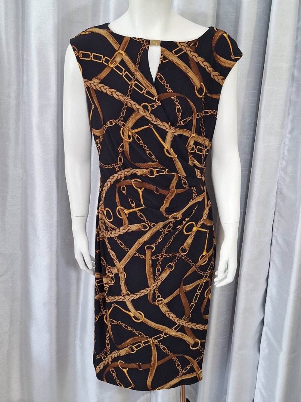 Ralph Lauren dress sleeveless chain print size 8 great cond